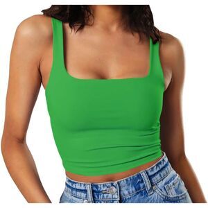 Strappy Seamless Crop Tank Tops, SMALL, 8F-146T013